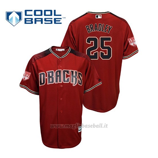 Maglia Baseball Uomo Arizona Diamondbacks Archie Bradley Cool Base 2019 Entrenamiento De Primavera Rosso